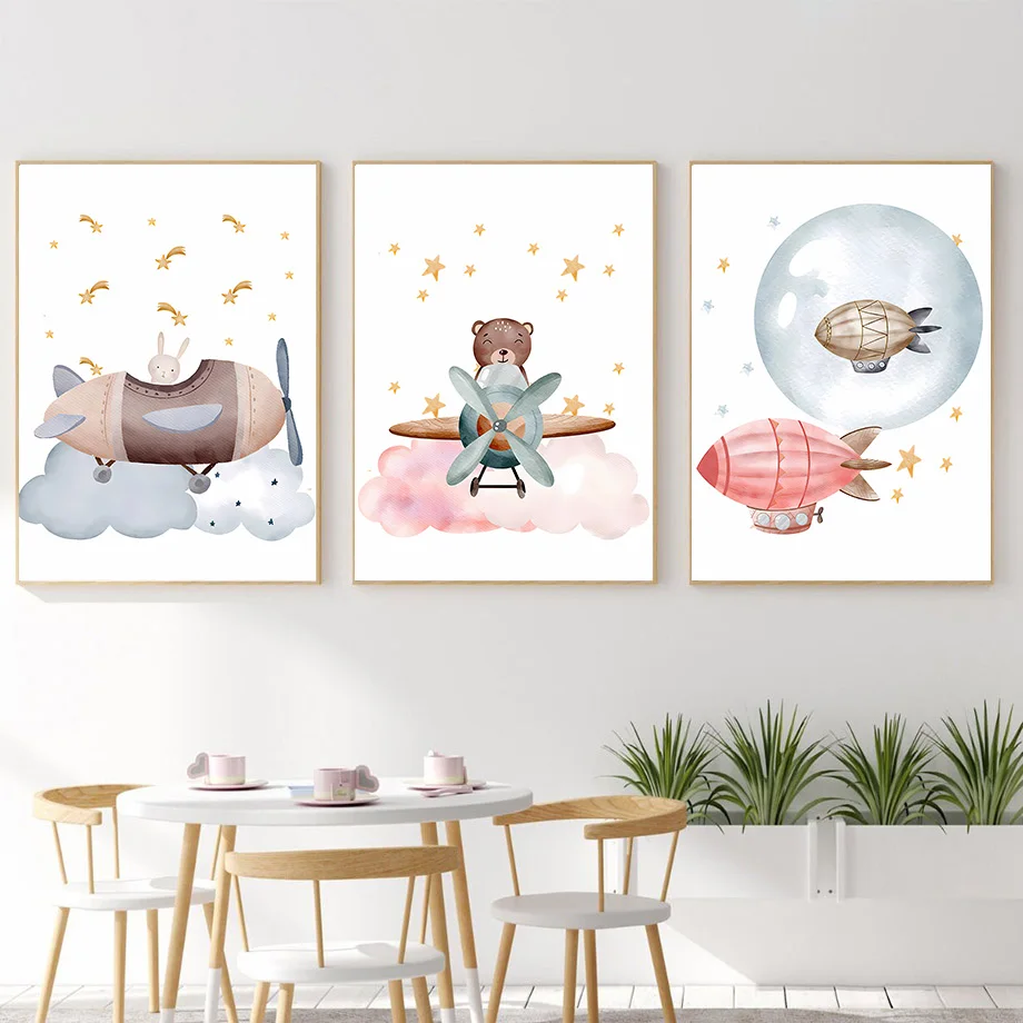Resin Art Baby - Boho Balloon Airplane Bear Rabbit Elephant